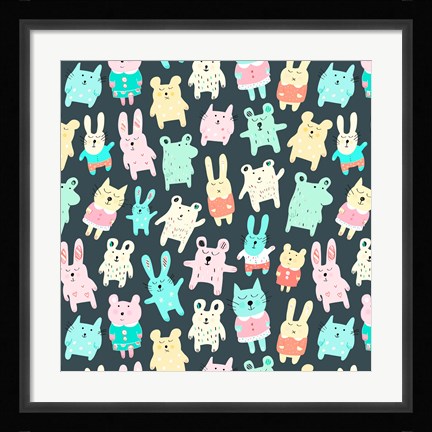 Framed Sleepy Time Toy Pattern 1 Print