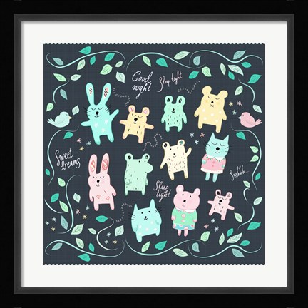 Framed Sleepy Time Toys Print