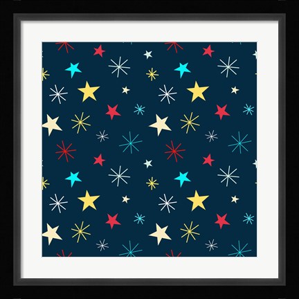 Framed Sweet Stars Pattern Print