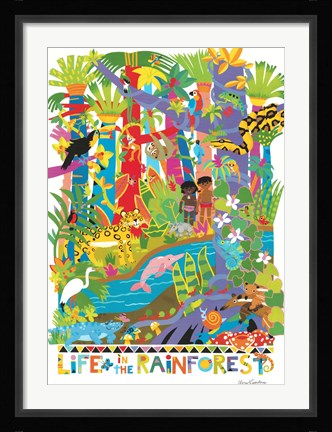Framed Life In The Rainforest Print