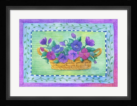 Framed Pansy Basket Print
