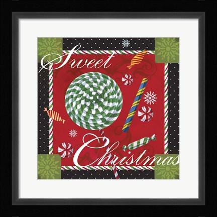 Framed Sweet Christmas I Print