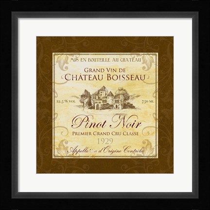 Framed Wine Label III Print