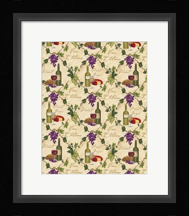 Framed Wine Pattern I Print