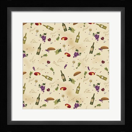 Framed Wine Pattern II Print