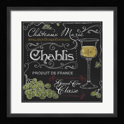 Framed Wine Chalkboard III Print