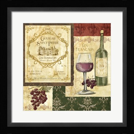 Framed French Wine Patch Print