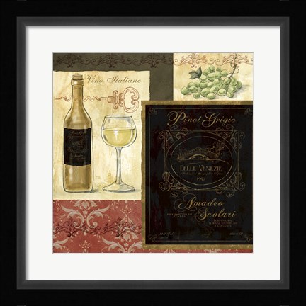 Framed Italian Wine Patch Print