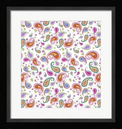 Framed Petals &amp; Paisley Toss I Print