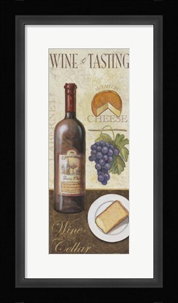 Framed Wine And Cheese I Print