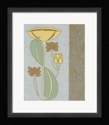 Framed Tan Tulip With Right Border Print