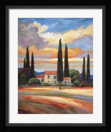 Framed Sunset In Provence Print