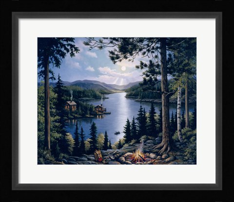 Framed Cabin In The Woods Print