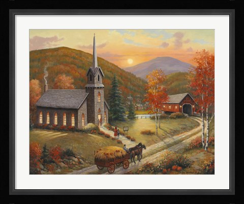 Framed Autumn In Vermont Print