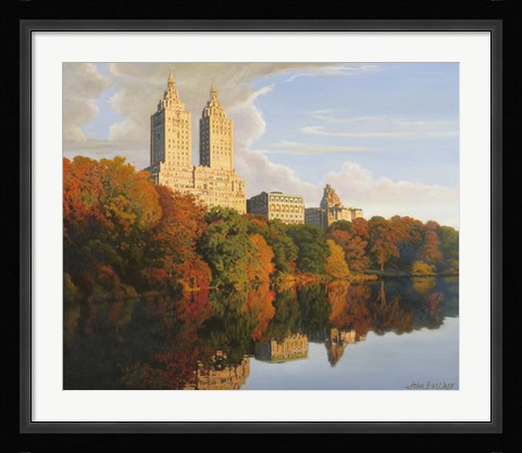 Framed Autumn In Central Park Print