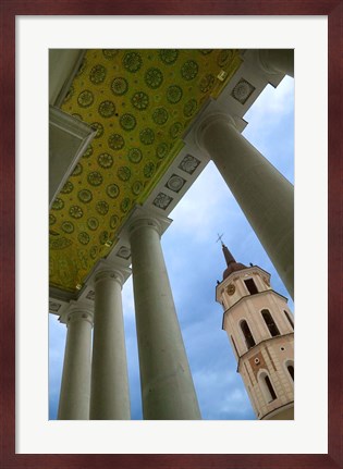 Framed Bell Tower of the Cathedral, Vilnius, Lithuania Print
