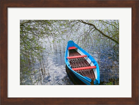 Framed Canoe on Lake, Trakai, Lithuania Print