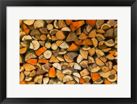 Framed Stacked Firewood, Lithuania Print