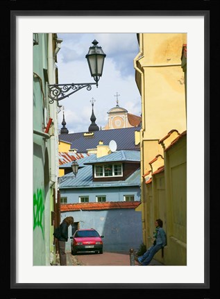 Framed Traditional House in Old Town, Vilnius, Lithuania Print
