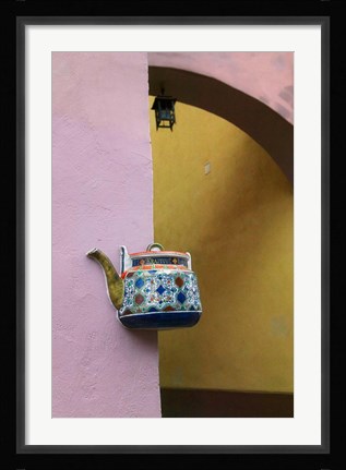 Framed Wall Decorated with Teapot and Cobbled Street in the Old Town, Vilnius, Lithuania III Print