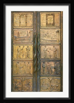 Framed Vilnius University Gate Decorated with Bronze Carving, Vilnius, Lithuania Print