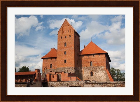 Framed Island Castle by Lake Galve, Trakai, Lithuania V Print
