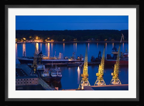 Framed Lithuania, Klaipeda, Commercial port and Lagoon Print
