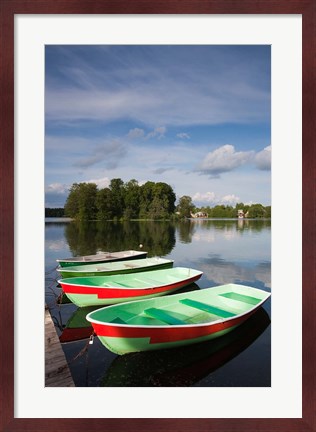 Framed Lithuania, Trakai Historical NP, Lake Galve boats Print