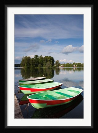 Framed Lithuania, Trakai Historical NP, Lake Galve boats Print
