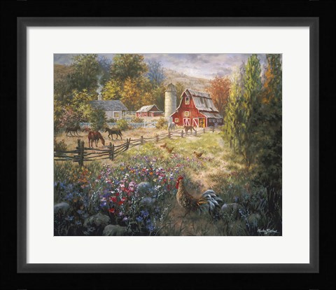 Framed Grazing The Fertile Farmland Print
