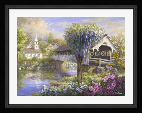 Framed Picturesque Covered Bridge Print