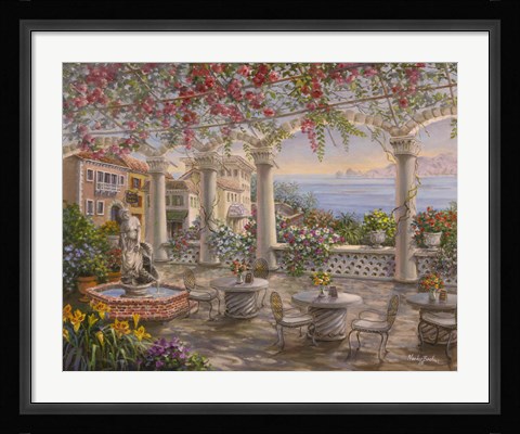 Framed Dining On The Terrace Print