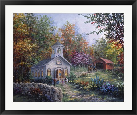 Framed Worship In The Country Print