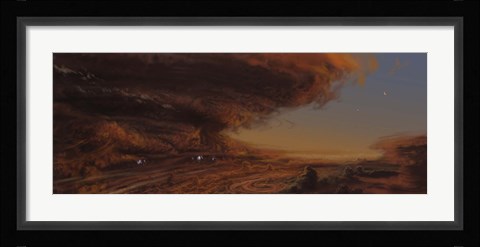 Framed Deep within the raging storm that is the Great Red Spot of Jupiter Print