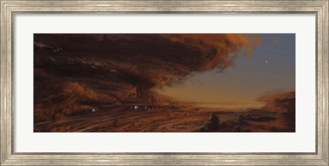 Framed Deep within the raging storm that is the Great Red Spot of Jupiter Print