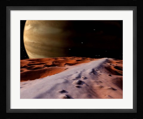 Framed Jupiter seen from the Surface of its Moon, Amalthea Print