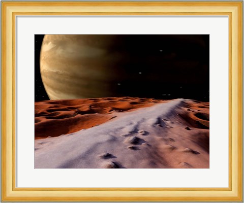 Framed Jupiter seen from the Surface of its Moon, Amalthea Print