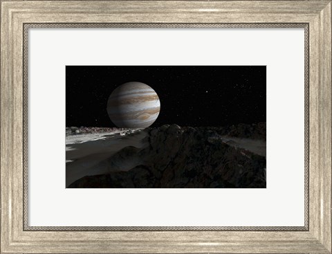 Framed Ice ridges on Jupiter&#39;s moon, Europa Print