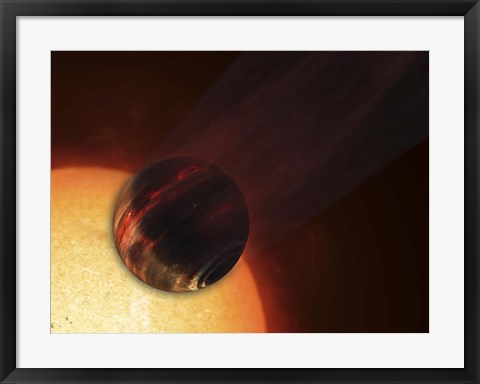 Framed Artist&#39;s concept of a Hot Jupiter Extrasolar Planet Orbiting a Sun-like Star Print