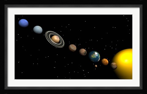 Framed Planets of the Solar System Print