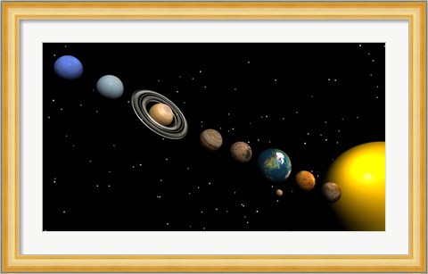 Framed Planets of the Solar System Print