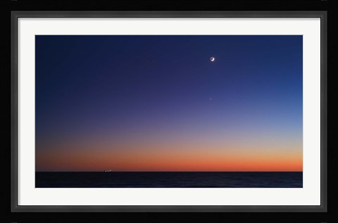 Framed Moon, Venus and Regulus in conjunction over Buenos Aires Print