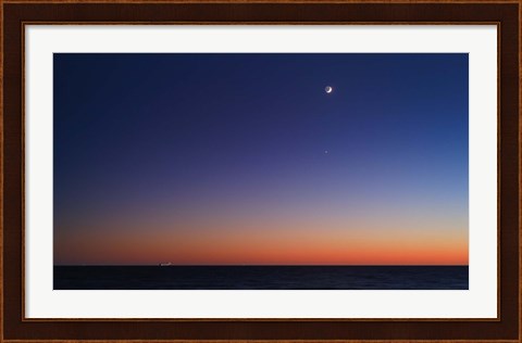 Framed Moon, Venus and Regulus in conjunction over Buenos Aires Print