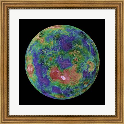 Framed Venus centered on the North Pole Print