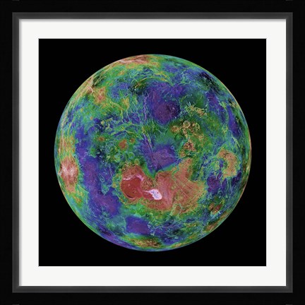 Framed Venus centered on the North Pole Print