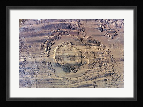 Framed impact of an Asteroid or comet in the Sahara Desert Print