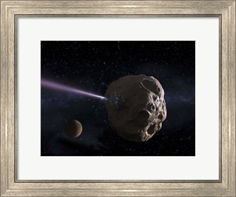 Framed Deflecting Path of an Earth-Crossing Asteroid Print
