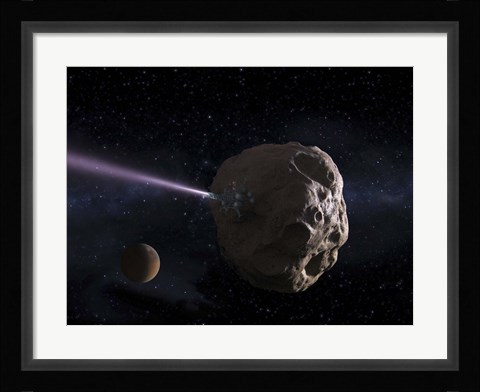 Framed Deflecting Path of an Earth-Crossing Asteroid Print