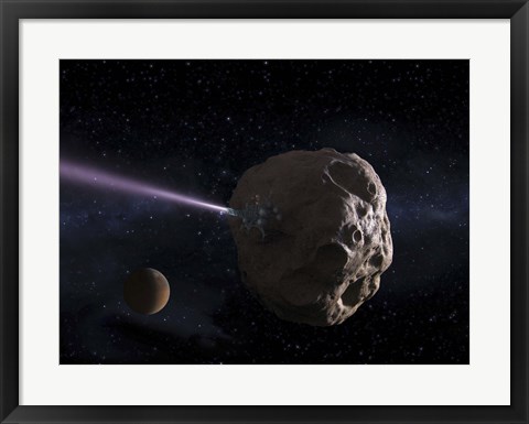 Framed Deflecting Path of an Earth-Crossing Asteroid Print