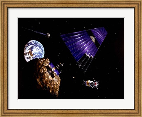 Framed asteroid Mining Mission Print